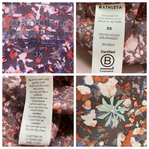 Athleta Rainier Printed Mesh Tight in Sandstone Smoked Almond Brown Multi - Picture 10 of 10